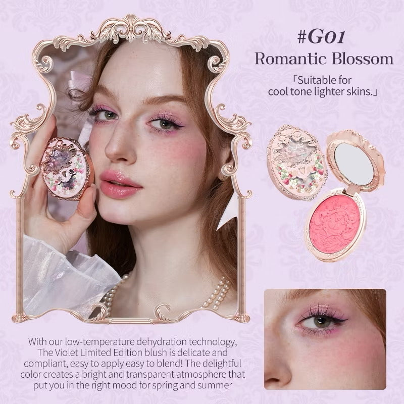 Flower Knows Violet Strawberry Rococo Embossed Blush