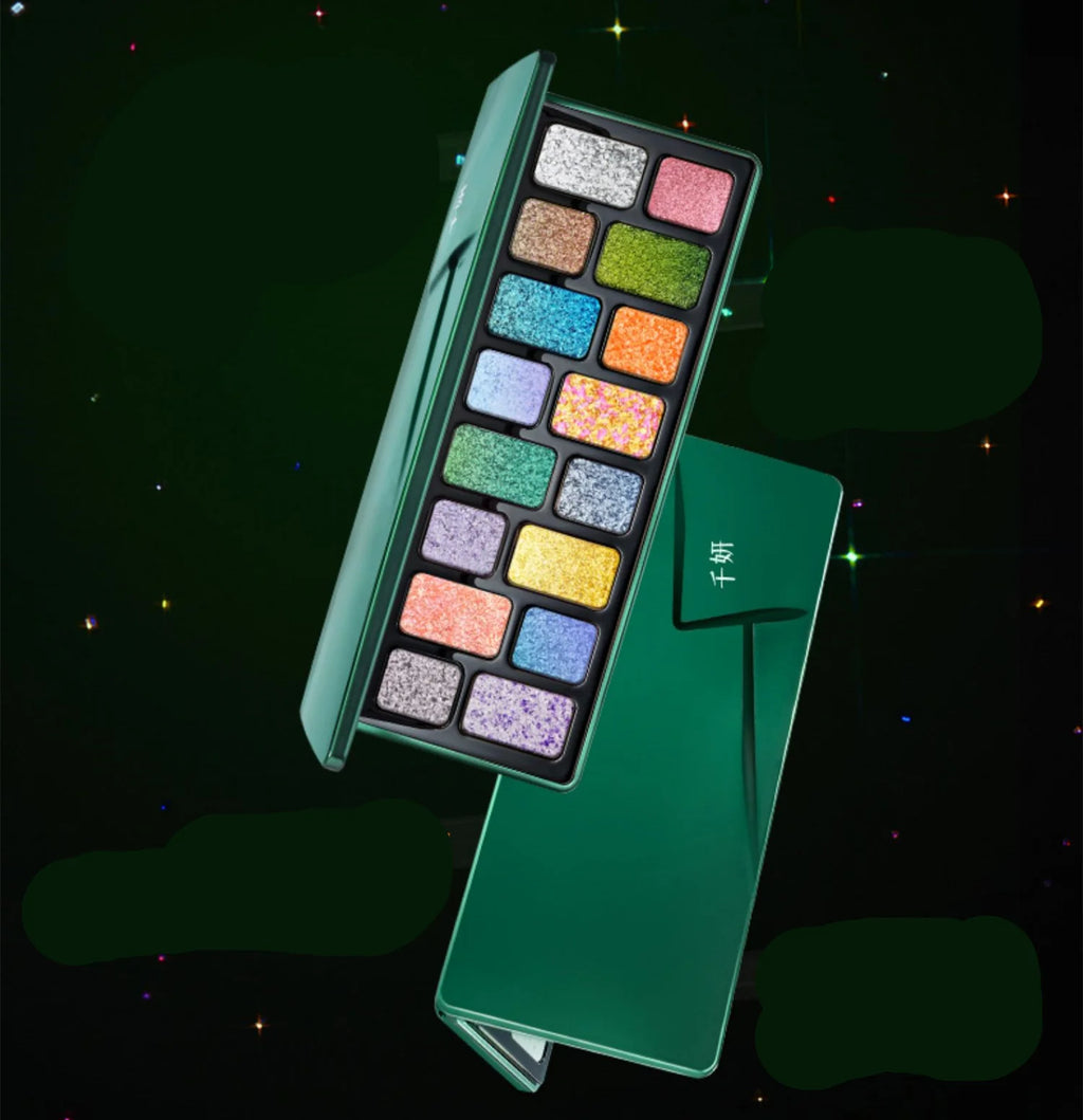 CHEERYEP (QIANYAN) Cosmic Mind 16-Color Holographic Eyeshadow Palette 08 Ambition