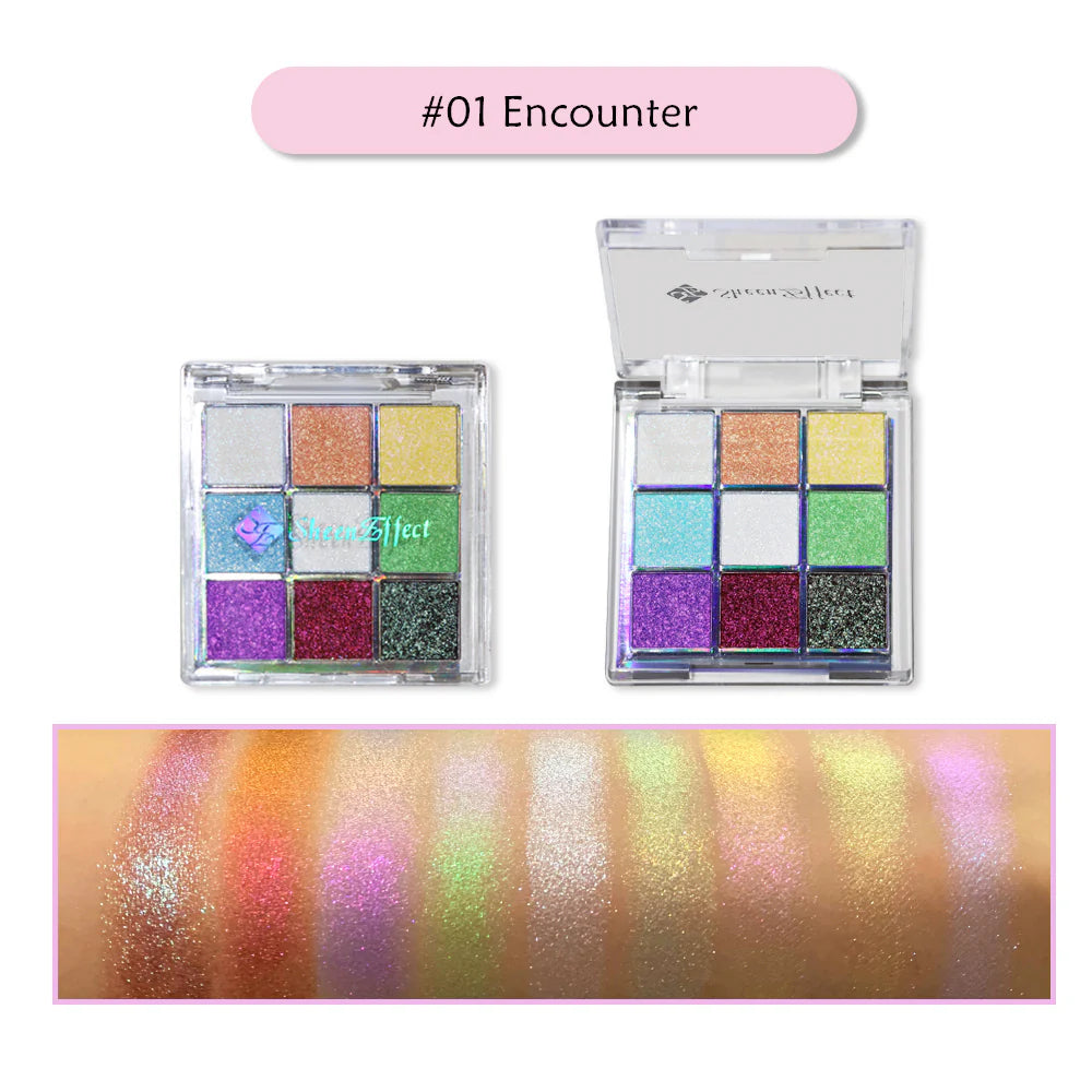 Sheeneffect 9-Color Ice-transparent Chameleon Eyeshadow Palette