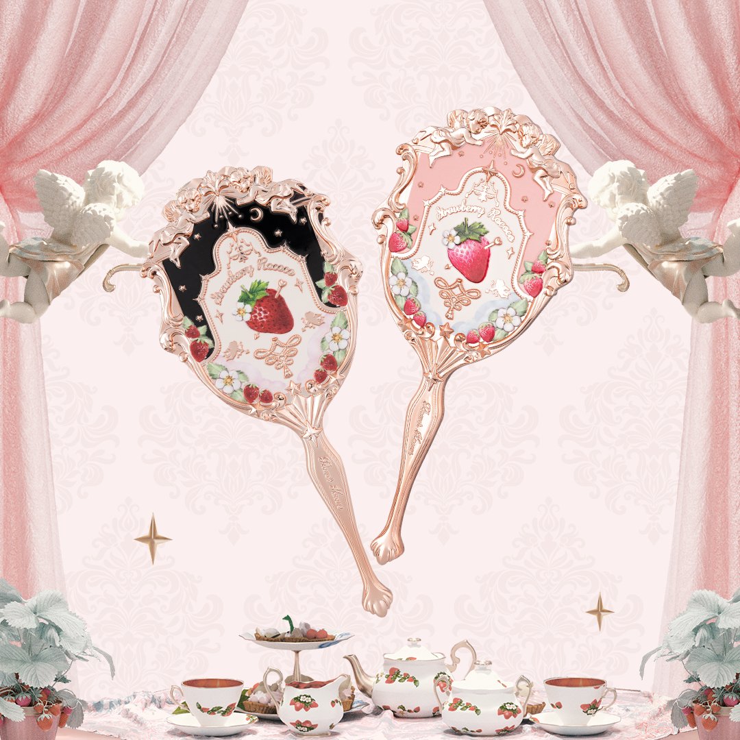 Flower Knows Strawberry Rococo Hand Mirror