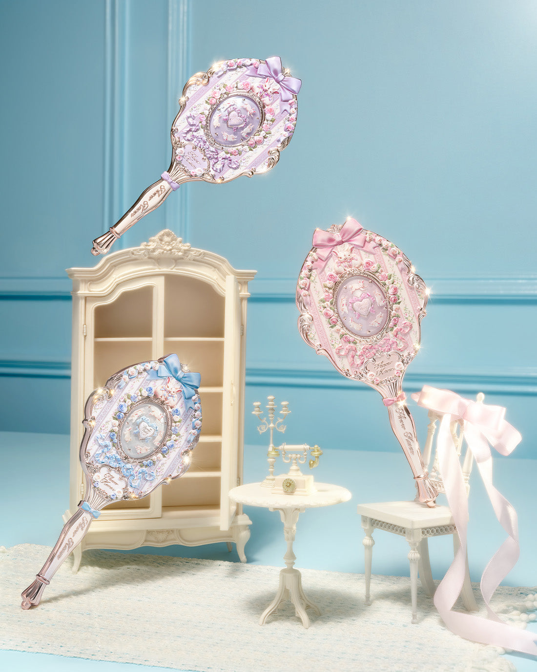 Flower Knows Bunny Garden Hand Mirror