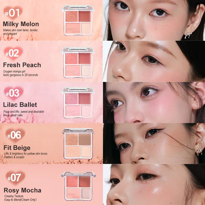 Judydoll 2 in 1 Blush Highlight Palette