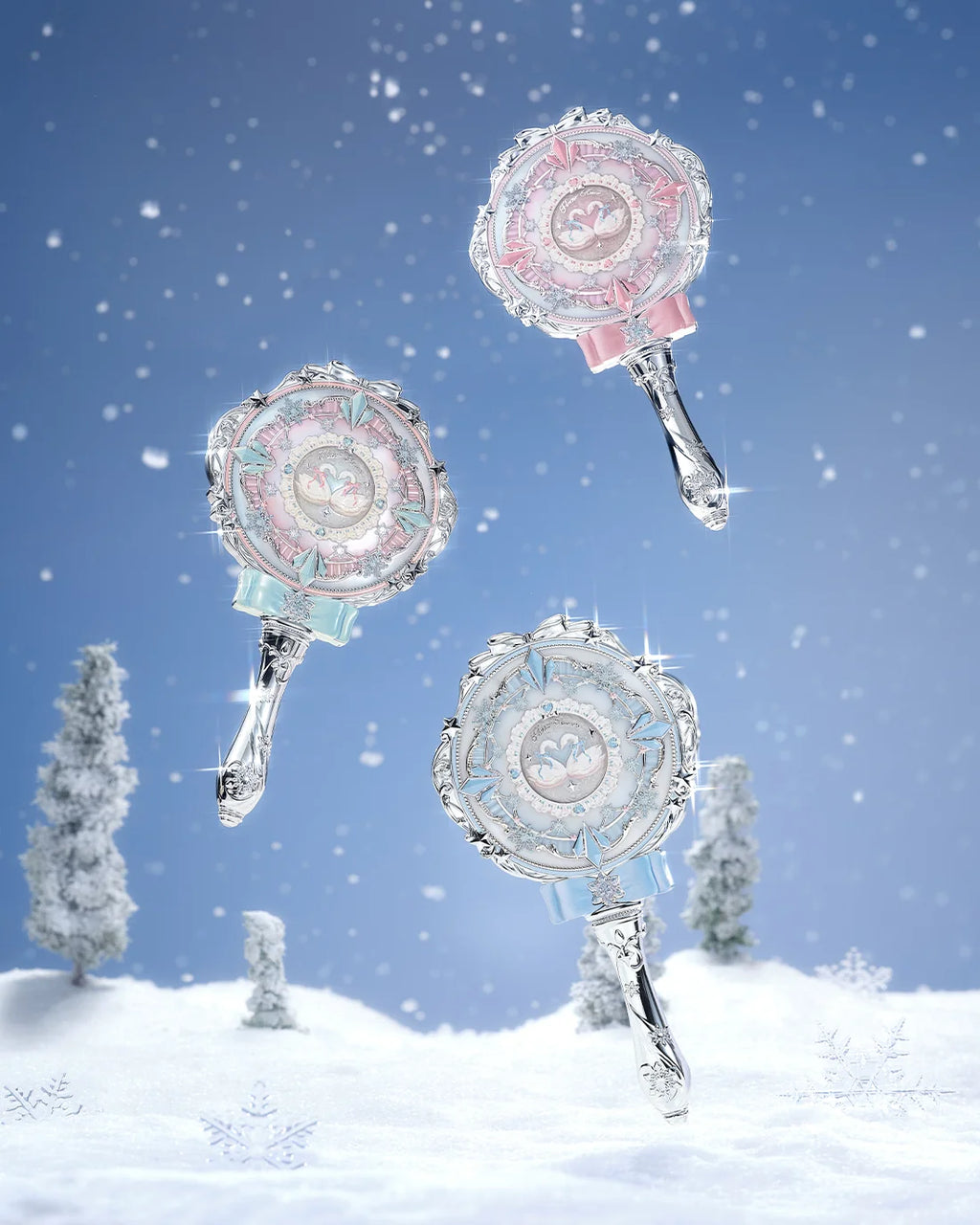 Flower Knows Snow Ballet Hand Mirror