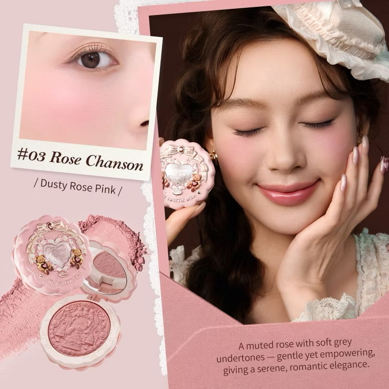Flower Knows The Sweetie Bear Silk Satin Blush
