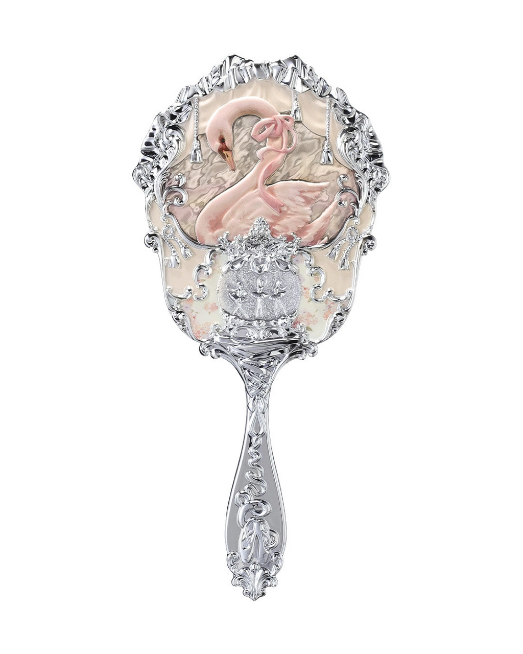 Flower Knows Swan Ballet Hand Mirror Creamy White