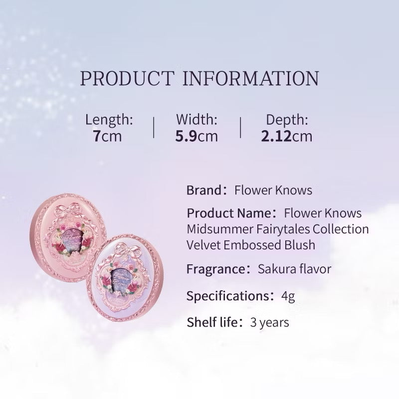Flower Knows Midsummer Fairytales Velvet Embossed Blush Global Exclusive