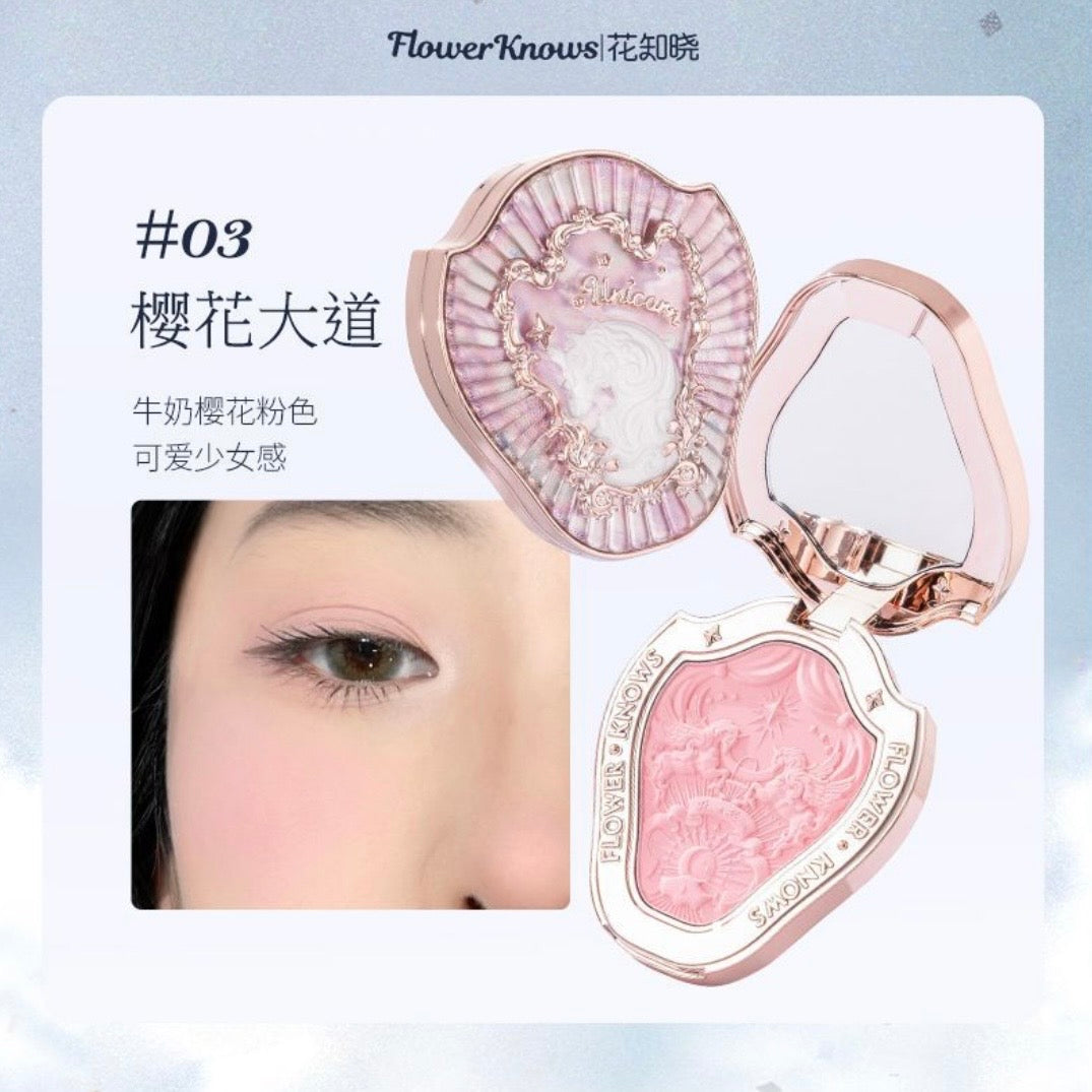 Flower Knows Unicorn Embossed Blush 03 Sakura Avenue