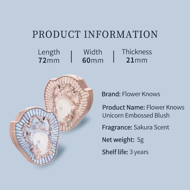 Flower Knows Unicorn Embossed Blush 03 Sakura Avenue