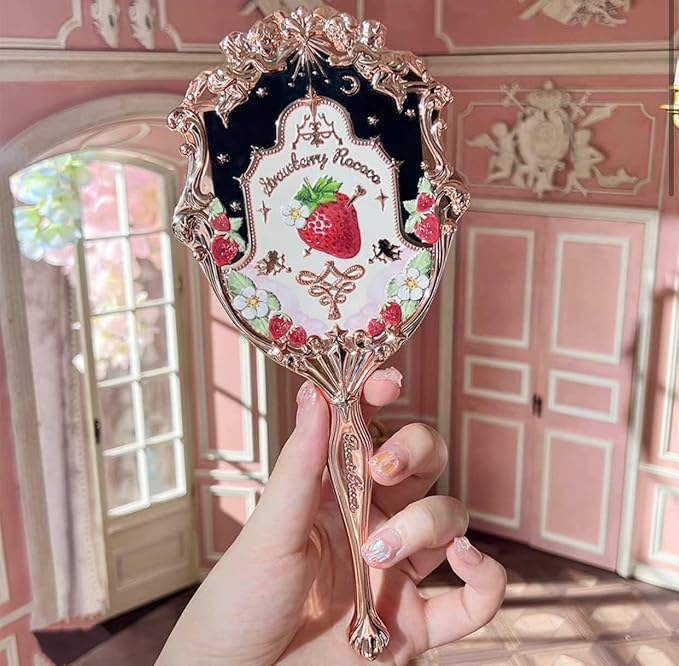 Flower Knows Strawberry Rococo Hand Mirror