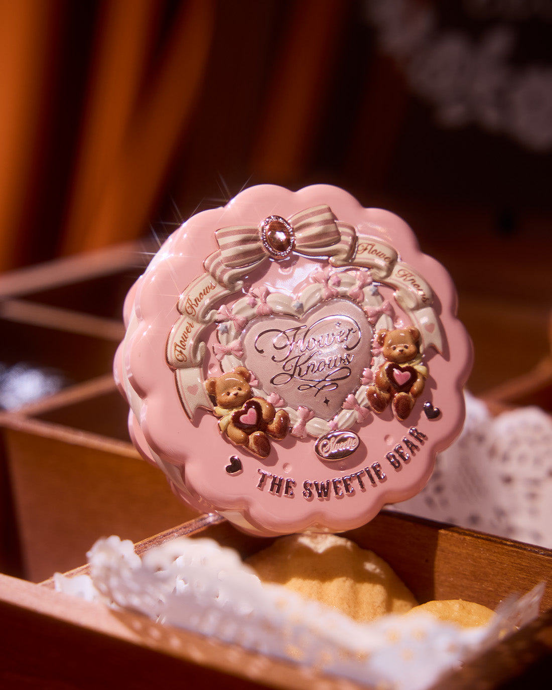 Flower Knows The Sweetie Bear Silk Satin Blush