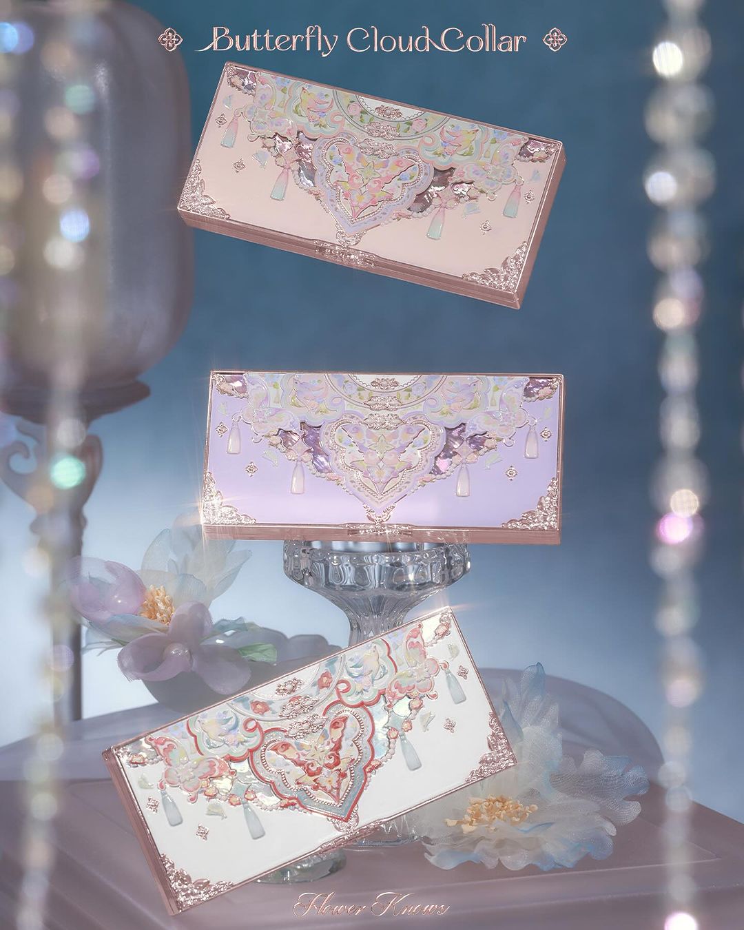 Flower Knows Butterfly Cloud Collar Embossed Eyeshadow Palette