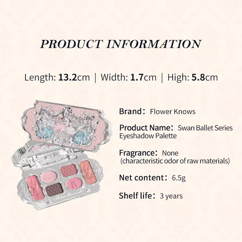 Flower Knows Swan Ballet Eyeshadow Palette