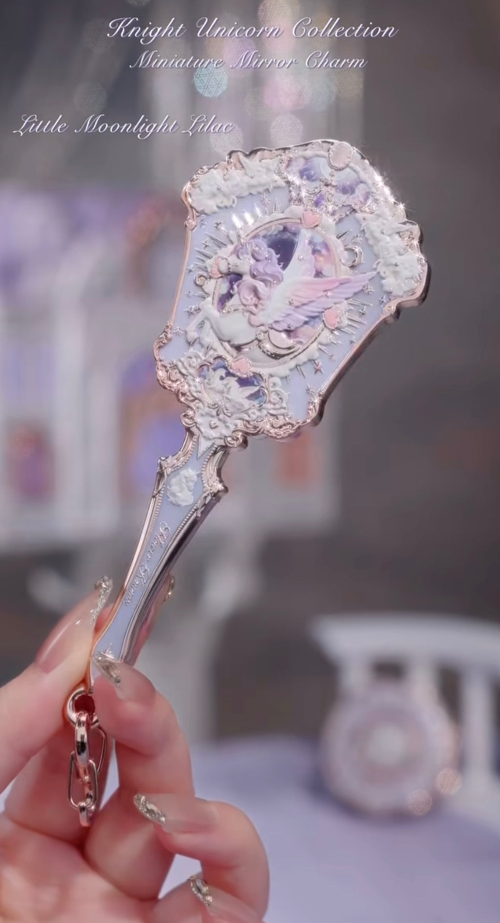 Flower Knows Knight Unicorn MINI Hand Mirror Limited Edition