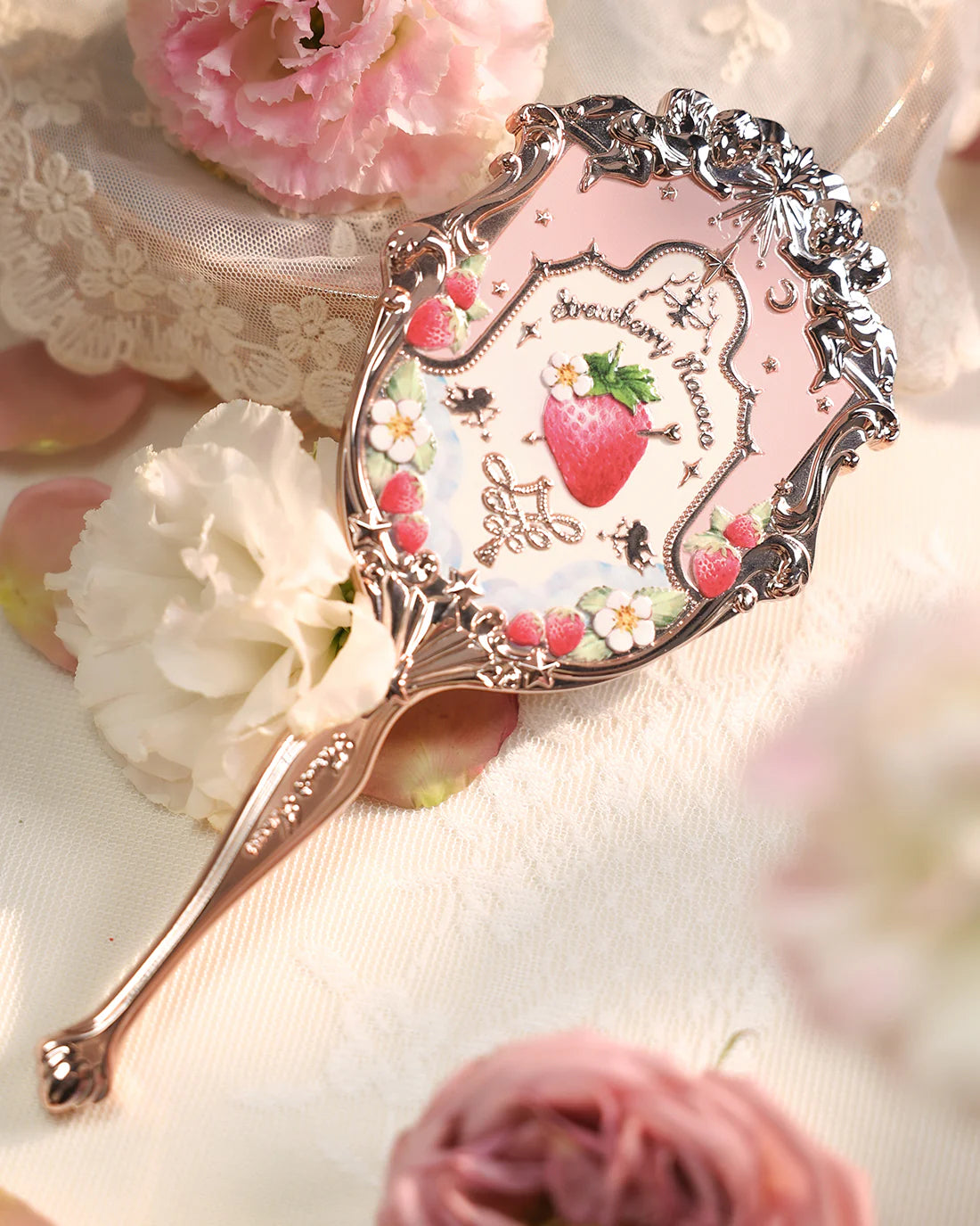 Flower Knows Strawberry Rococo Hand Mirror