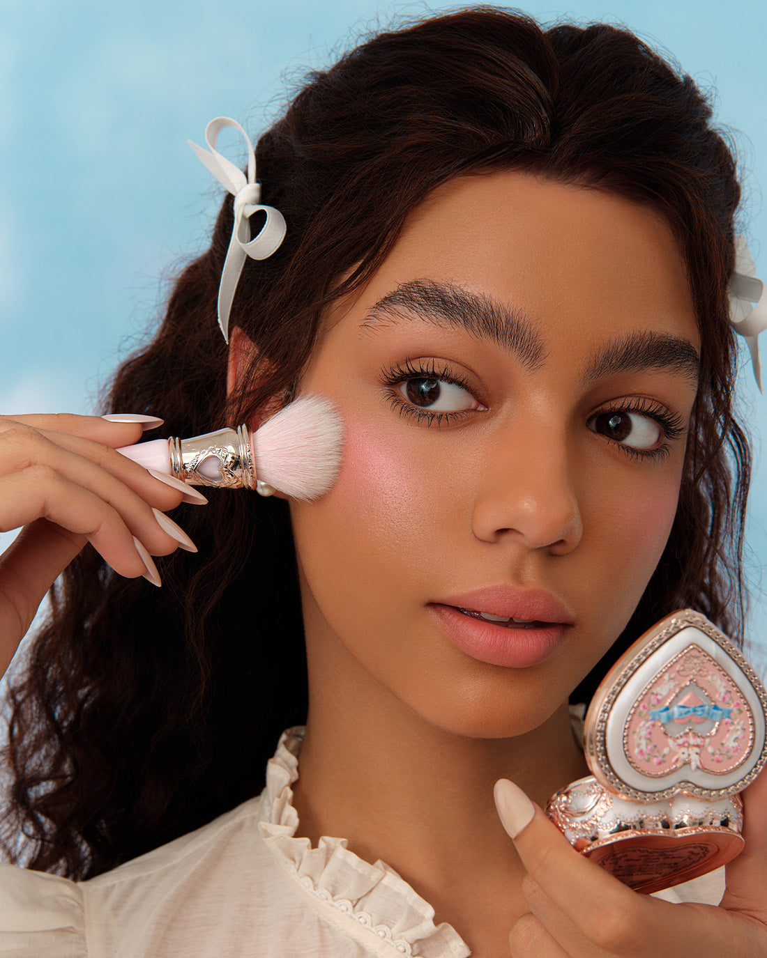 Flower Knows Bunny Garden Angled Blush Brush