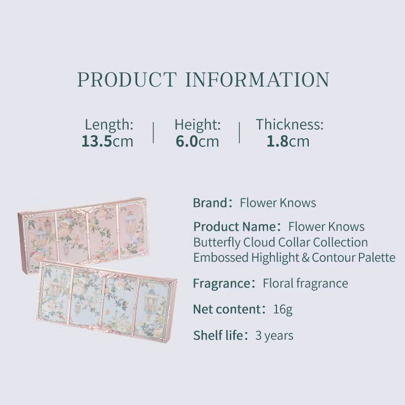 Flower Knows Butterfly Cloud Collar Embossed Highlight & Contour Palette