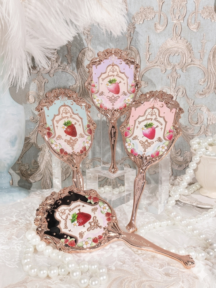 Flower Knows Strawberry Rococo Hand Mirror