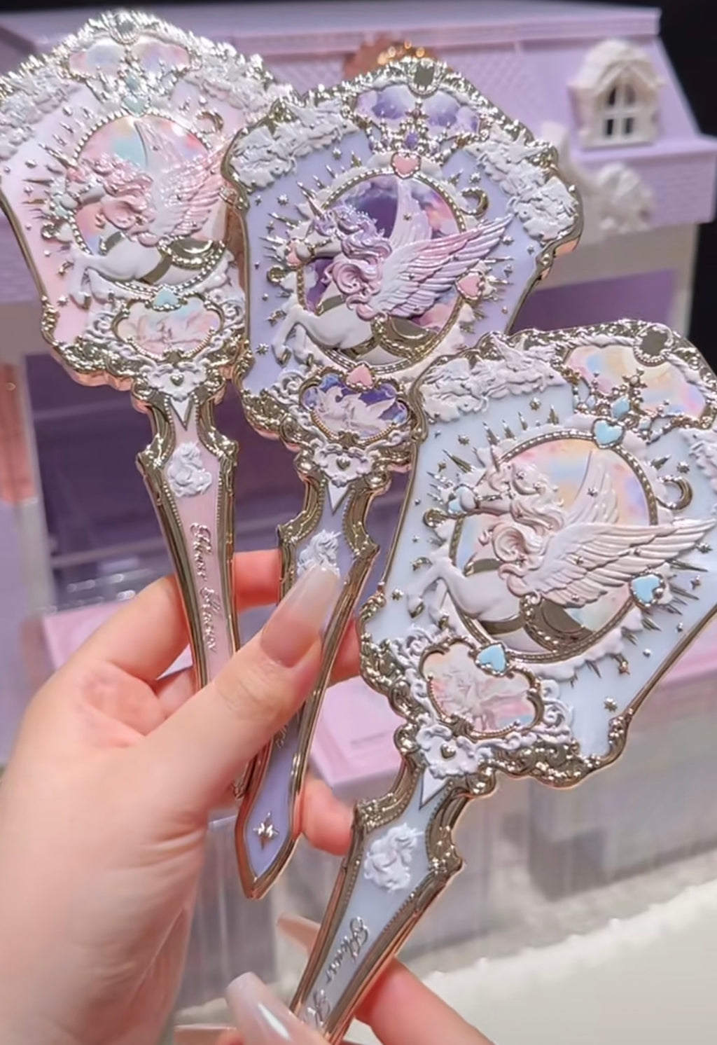 Flower Knows Knight Unicorn Hand Mirror