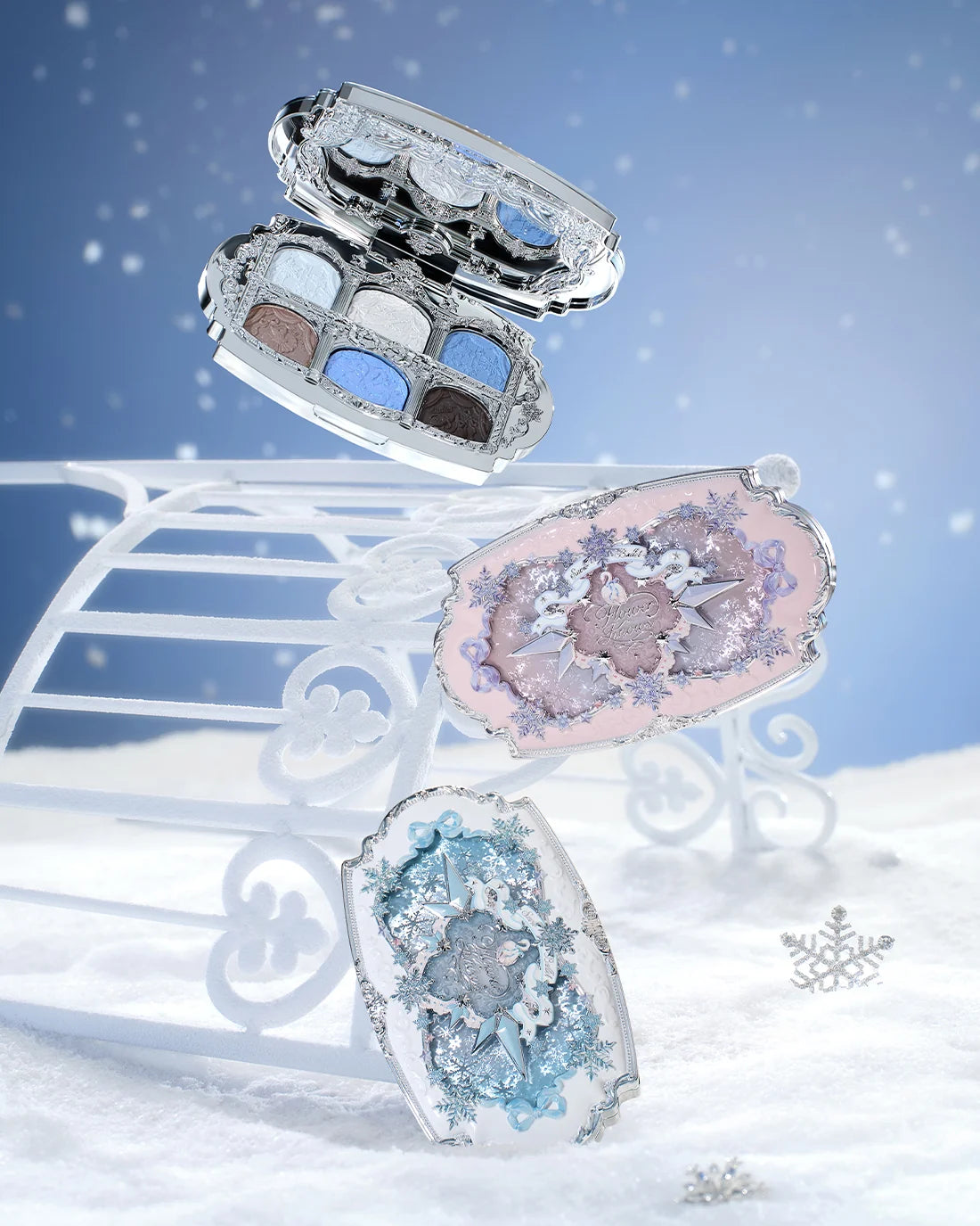 Flower Knows Snow Ballet Six-Color Satin Makeup Palette